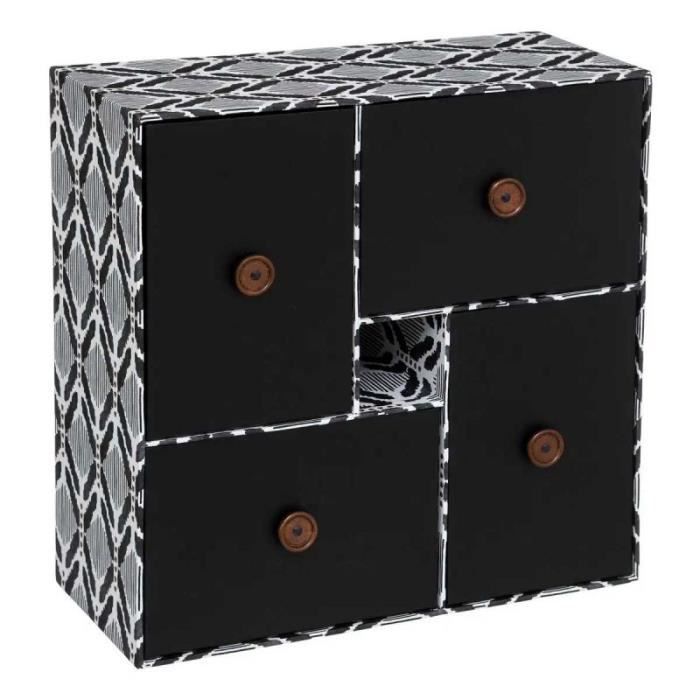 Bo te De Rangement Avec Tiroirs ATMOSPHERA Origines Noir Et Blanc bo-te-de-rangement-avec-tiroirs-atmosphera-origines-noir-et-blanc