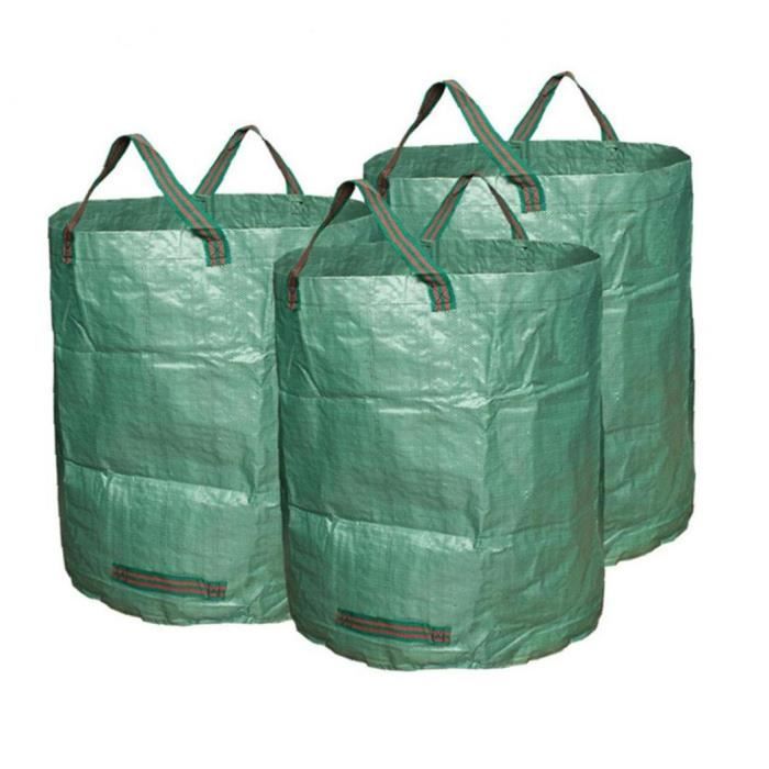 Lot de 2 sacs à déchets de jardin carrés réutilisables et résistants