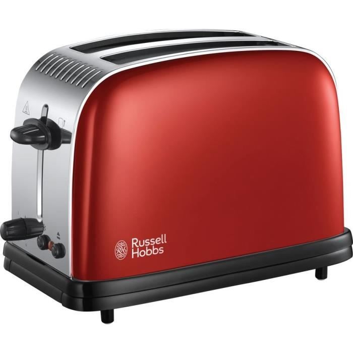 Grille-pain RUSSELL HOBBS 23330-56 - Colours Plus - Technologie Fast Toast - Rouge flamme - Fentes e