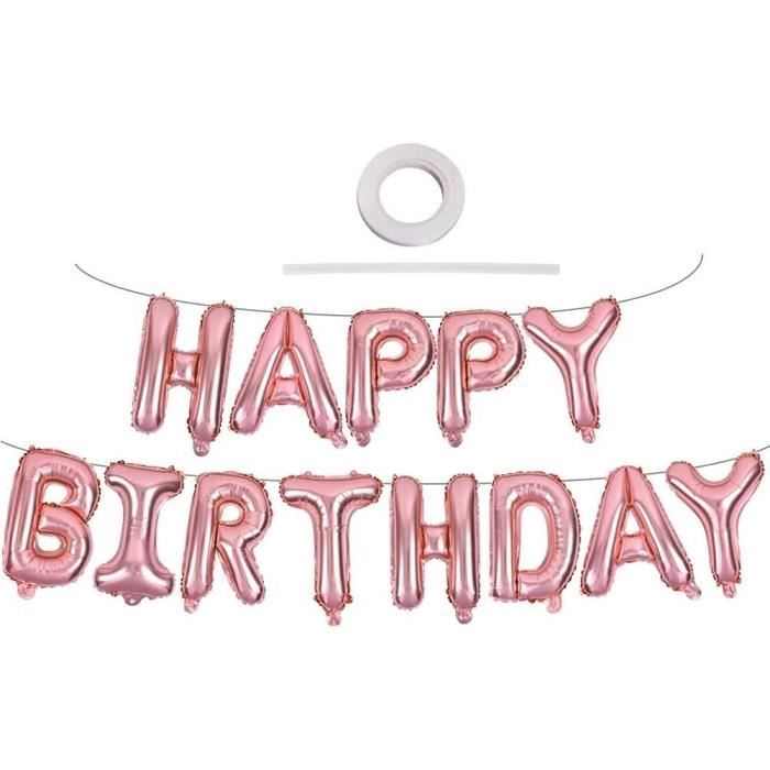 Bannière bohème arc-en-ciel « Happy Birthday » pour filles - Décoration