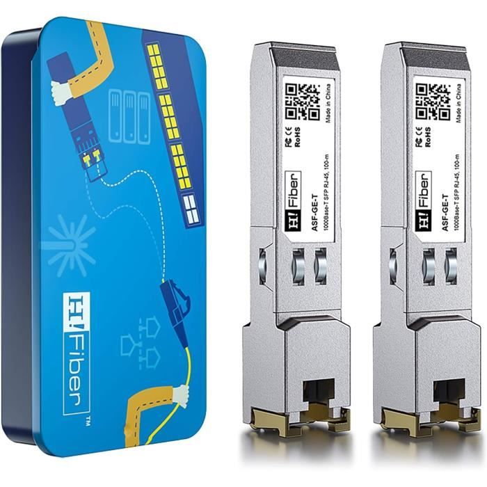 Module SFP RJ45 1G - Convertisseur Cuivre 1000Base-T, Compatible Cisco, Ubiquiti, Netgear, TP-Link, Etc.