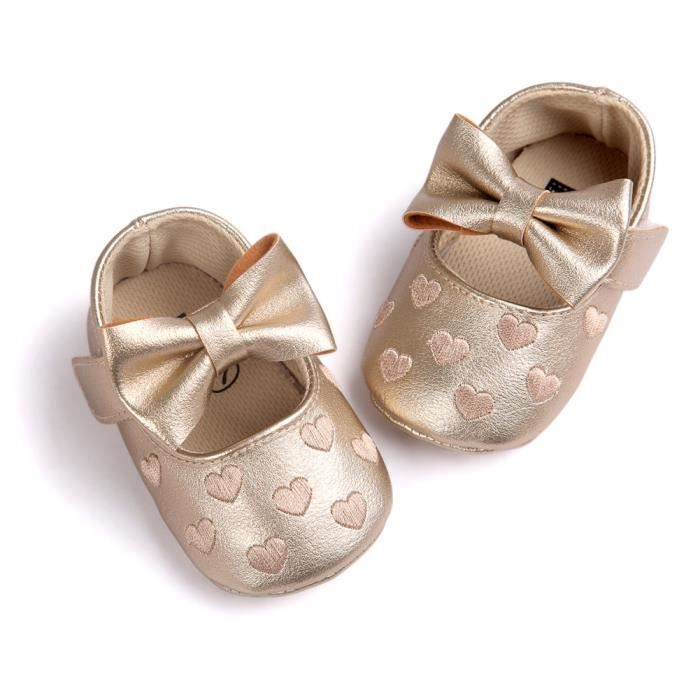 chaussure bebe dore