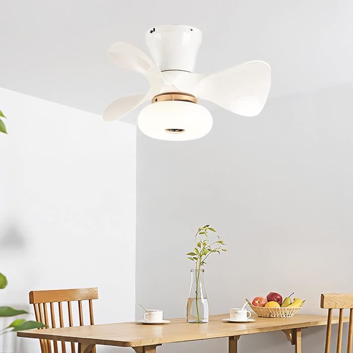 Ventilateur De Plafond Avec Lumière LED - 74 Cm, 6 Vitesses, Réversible, Télécommande, Dimmable (Blanc Chaud/Neutre/Froid) - Pour Salon, Bureau, Chambre