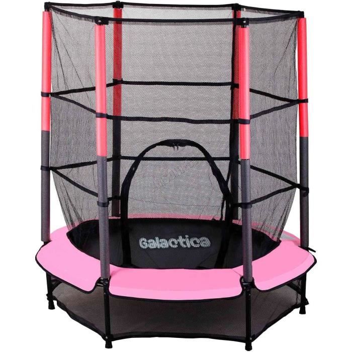 Trampoline Enfant S 150cm Avec Filet Sécurité - Panier Basket Inclus - Intérieur/Extérieur 450lbs Trampoline Bebe