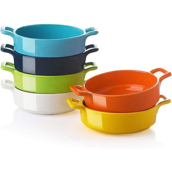 SWEEJAR Ramequin Crème Brulée en Céramique Lot de 6 Ramequin en