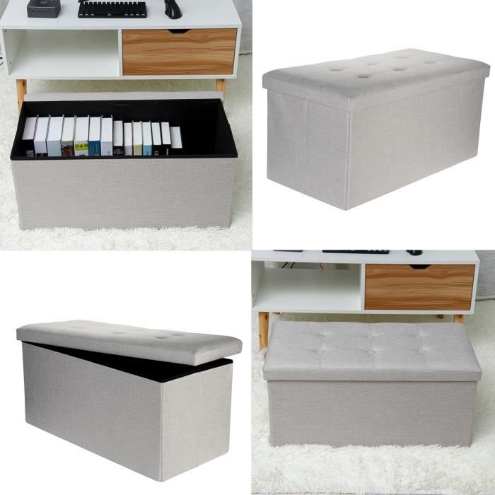 Bancs De Rangement Pouf Coffre De Rangement En Lin Pouf Coffre A Jouet L76x38x38cm Save Space Achat Vente Pouf Poire Soldes Sur Cdiscount Des Le 20 Janvier Cdiscount