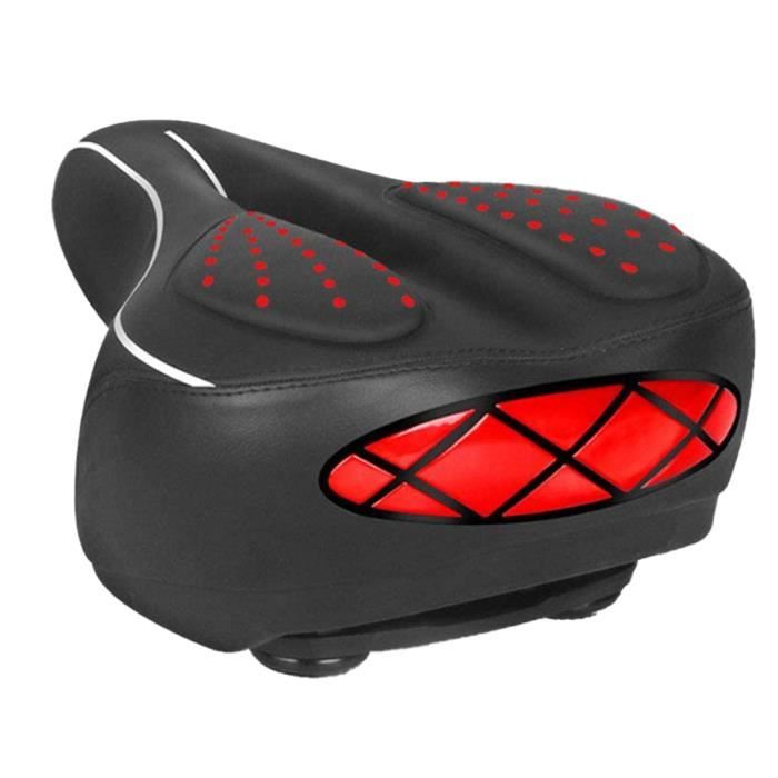 Selle de Vélo Confort Grand avec Housse Imperméable (Noir