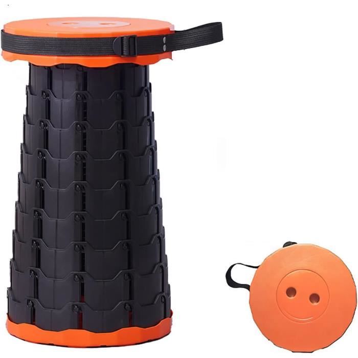 Tabouret Pliant Télescopique Jopassy – Hauteur Réglable 6 à 44 Cm – Charge Max 180 Kg – Léger (1,3kg) Et Portable – Pour Camping, Pêche, Jardin