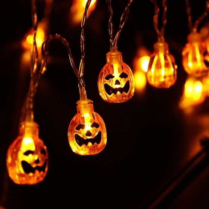 Guirlande Halloween Citrouille - 4 Mètres - Décor Fête Effrayante - Décoration Mur Ou Table