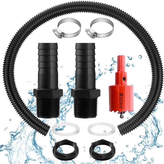 Kit De Raccordement Pour Citerne D’eau De Pluie – 40 Mm, Tuyau 500 Mm, Ouvre-plein – Pour Relier 2 Réservoirs Facilement