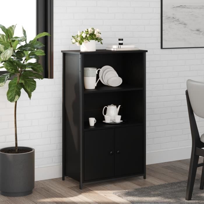 vidaXL Buffet haut noir 62x32x103 5 cm bois dingénierie 834215