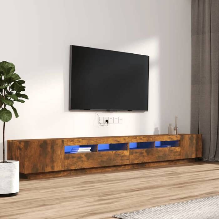 vidaXL Ensemble de Meubles TV avec Lumières LED 3 pcs Centres de Divertissement Armoires Multimédia Meubles de Salle de 3120176