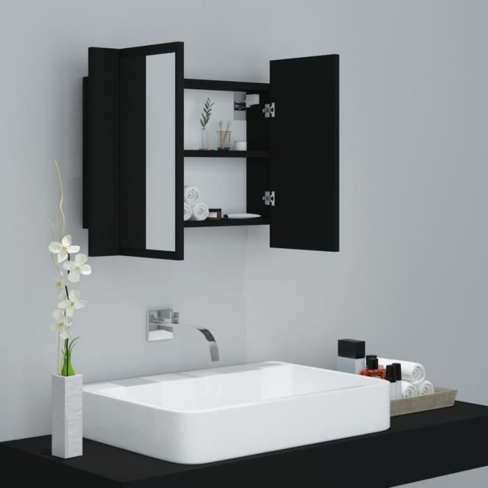 ELEGANT Armoire de salle de bain avec miroir lumineux et haut-parleur Bluetooth