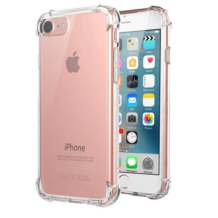 Flexible TPU Bumper Scratch résistant avec trempé mince panneau ar Coque iPhone 8,Coque iPhone 7,Coque Étui pour iPhone 8/7,ikasus Coque iPhone 8/7 Étui Housse avec trempé mince panneau arrière 