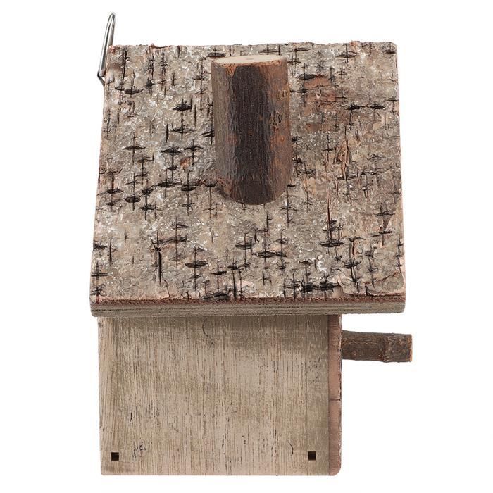 Lot De 4 Maisons D'oiseaux En Bois Suspendues - Décoration De Jardin Naturel, Avec Perchoir, Pour Mésanges Et Petits Oiseaux