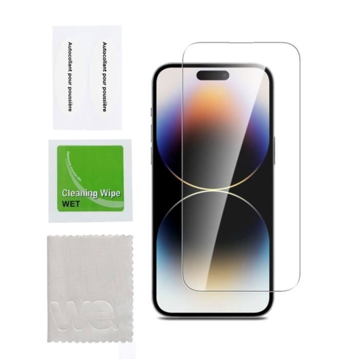 WE Verre trempé APPLE IPHONE 15 PRO MAX: Protection écran anti rayures anti bulles d'air ultra résistant dureté 9H Glass