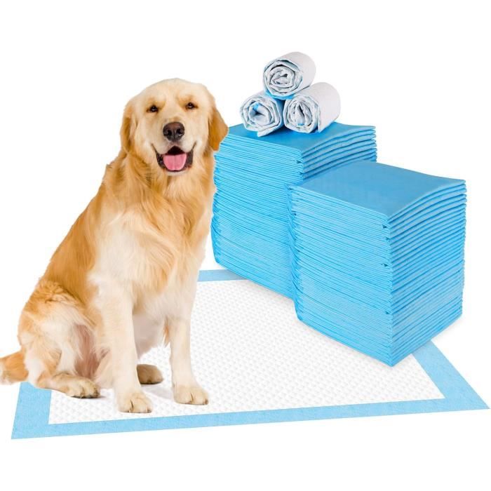 Lot de 40 Tapis Educateurs pour Chiens Chiots 60x60cm, Hygiénique d’Entraînement pour Apprentissage de la Propreté de Chiots Aminaux