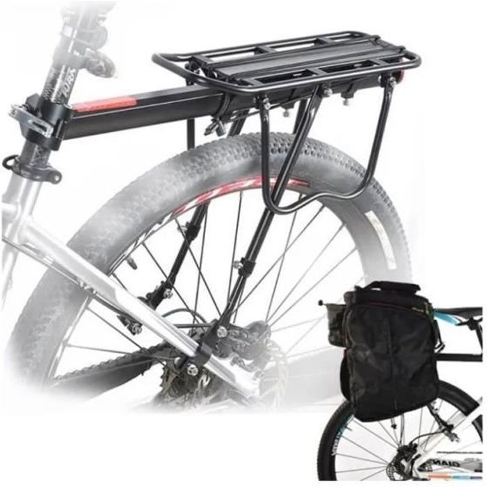 Yolistar Porte Bagage Vélo Arrière Transporteur Porte-Bagages VTT Universel en Aluminium Capacité de 50 kg Siège arrière