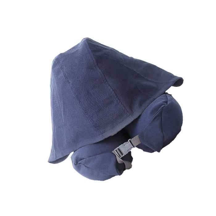 Oreiller de voyage cervical avec capuche, oreiller cervical en forme de