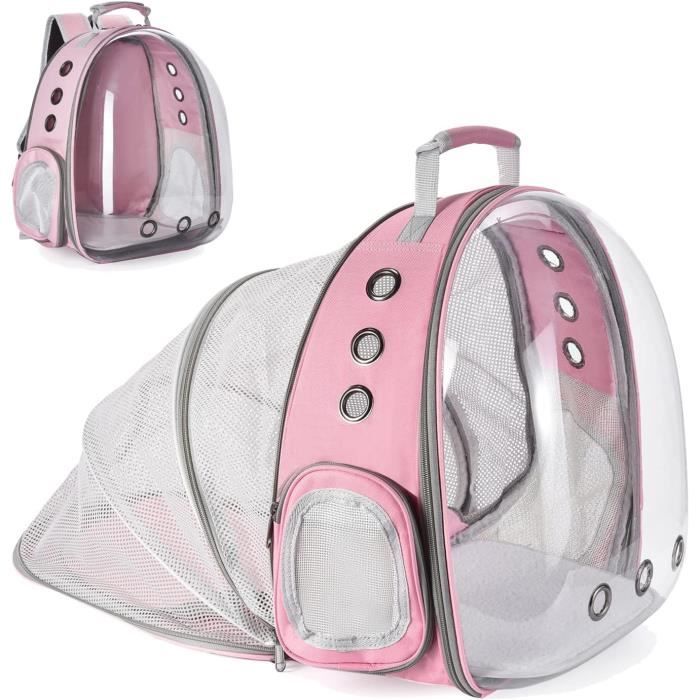 Comparer les prix de Sac à Dos Chat Chien, avec fenêtre Frontale Transparente et Dos Extensible,pour Petits Chats Chiens,idéal pour Voyage (Rose nosku