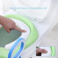 Siège de Toilette Enfant Pliable et Réglable, Reducteur de Toilette Bébé avec Marches,Lunette de Toilette Confortable (Bleu et Vert)-1