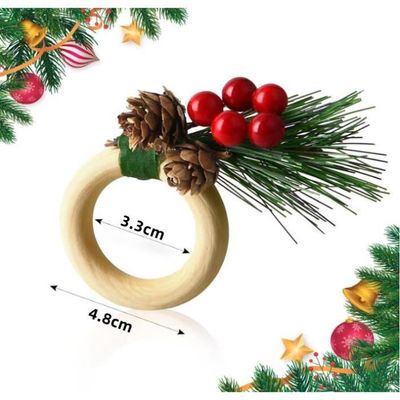 Lot De 6 Ronds De Serviette En Forme De Pomme - Décorations De Table Pour Fêtes (Noël, Anniversaires, Restaurants)