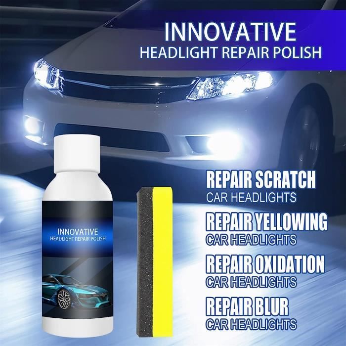 Kit Réparation Phares Voiture - Liquide Polissage 800ml - Restauration Brillance Et Clarté