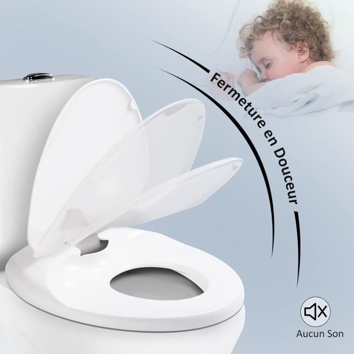 Abattant Wc Abattant Wc Familial Abattant Wc Enfant Lunette Wc Antibacterien En Pp Lunette Wc Fermeture En Douceur Siege H100 Cdiscount Bricolage