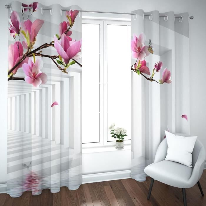 FOLKSIDE Lot De 2 Panneaux De Rideaux En Dentelle Beige – 160 C De Long – Rideaux Transparents