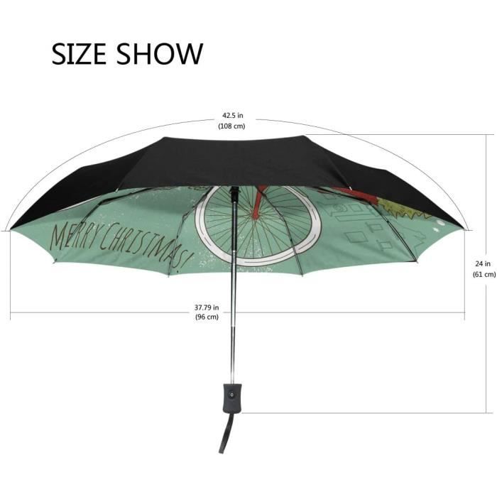Wamika Parapluie Automatique Pour Vélo De Noël Motif Sapin De Neige Et