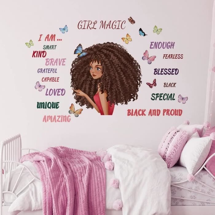 Stickers Muraux Fille – Papillon, Loup, Lune Et Fée Des Fleurs – Décoration Chambre Enfant Bébé Fille