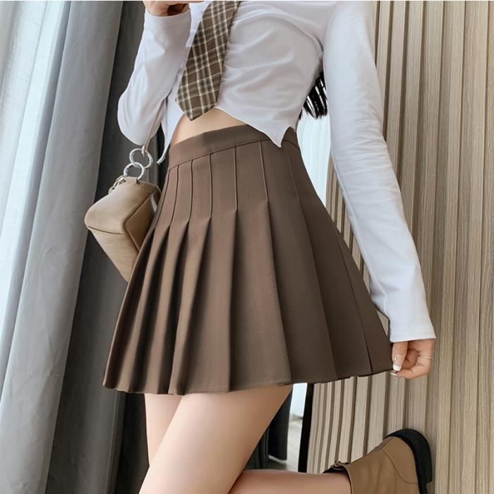 Mini jupe plissee taille haute pour femmes tenue de tennis coreenne courte vintage sexy blanche noire ete 2023 D955651788 Blanc Cdiscount Pret a Porter