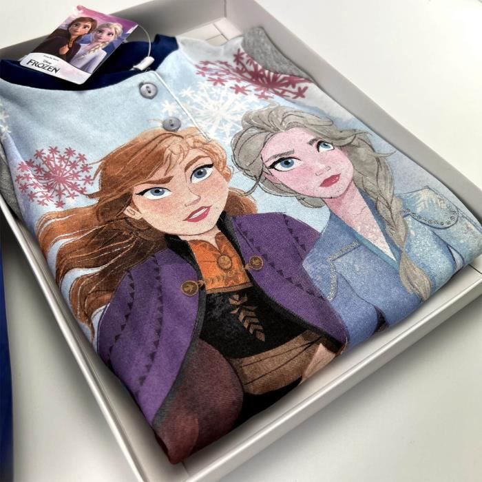 Reine des Neiges Ensemble de Pyjama Long Fille en Coton FM 4 PYJ FROZEN HU7363 NAVY 7 Cdiscount Pret a Porter