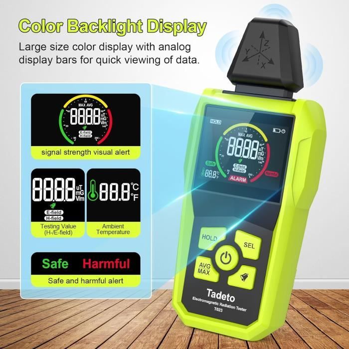 Détecteur De Rayonnement Électromagnétique Et Nucléaire GC-03 - Écran Couleur, Alarme, Mesure En Temps Réel - 9