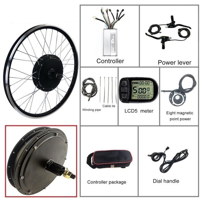 Kit Conversion Vélo électrique PLYE – Contrôleur 36V/48V 15A – Écran S810 – Accélérateur Et Freins Inclus – Communication Numérique 5 Fils