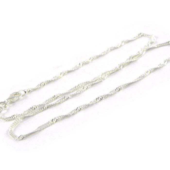 Planetys - Collier - Chaîne Argent 925/1000 - Maille Forçat Diamantée