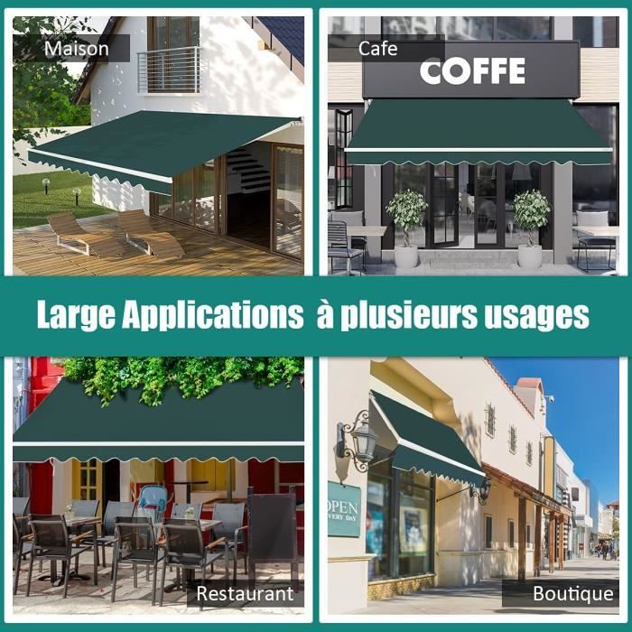 Banne Rétractable Manuel 2,5 X 2m YODOLLA - Auvent Aluminium Polyester Gris Pour Terrasse Et Balcon