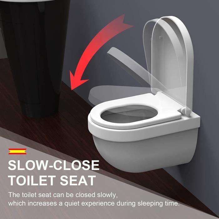 REVER Abattant WC, Siège de Toilette en Forme de D, Fermeture