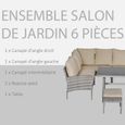 Outsunny Salon de jardin 6 pers. grand confort canapé d'angle + 2 poufs + table à manger coussins assise & dossier fournis-3