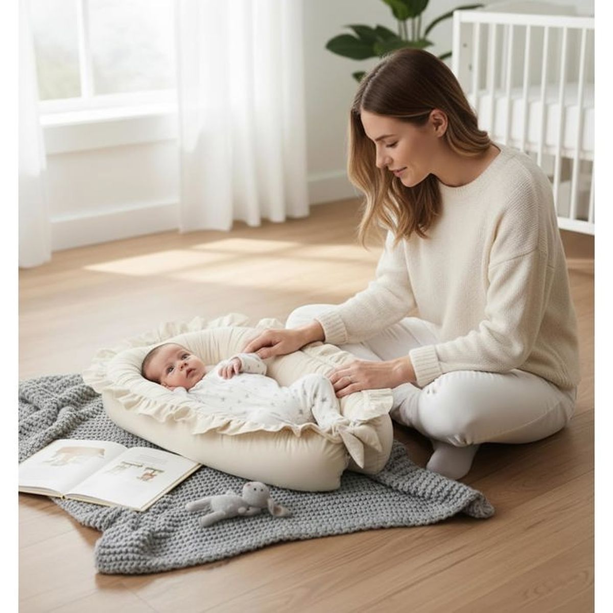 Pimko Reducteur Lit Bebe Avec Volants Bebe Cocon Baby Nest Nourrissons Coussin 100 Coton Pour Lit Pour Nouveau Ne Nid De Bebe Beige Cdiscount Puericulture Eveil Bebe