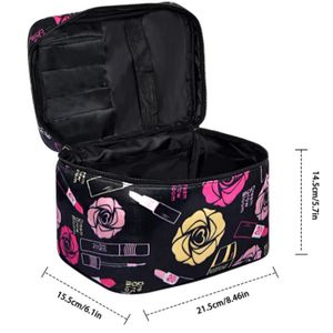 Trousse à Maquillage Grande Capacité Trousse De Toilette Avec Poignée