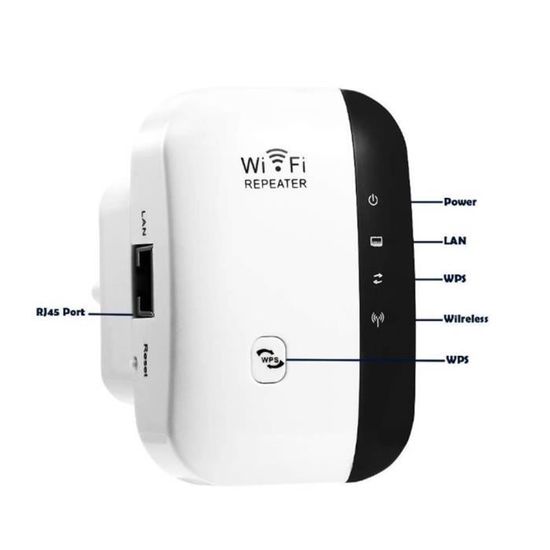 Répéteur WiFi 6 Antennes Puissant 300 Mbps - Couverture 300 M², Mode AP/Répéteur, 2 Ports LAN