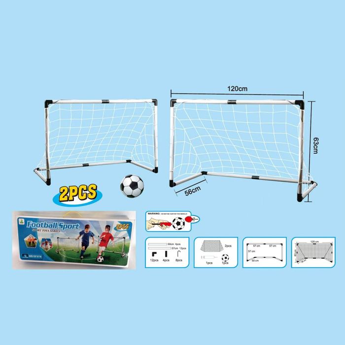 But De Foot 2 En 1 Pour Enfants – Grand Ou Deux Petits Buts – Avec Ballons, Pompe Et Piquets – Indoor/outdoor