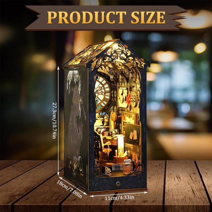BBLIKE Book Nook DIY Bibliothèque Miniature Avec LED - Kit Maison Serre Livre Bookstore