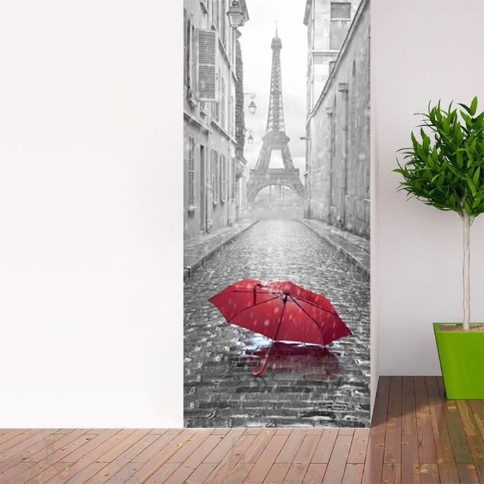 Sticker de Porte, Sticker Mural 3D Chambre Salon Pagode Parapluie Rouge  88X200Cm (Gris) - Cdiscount Maison