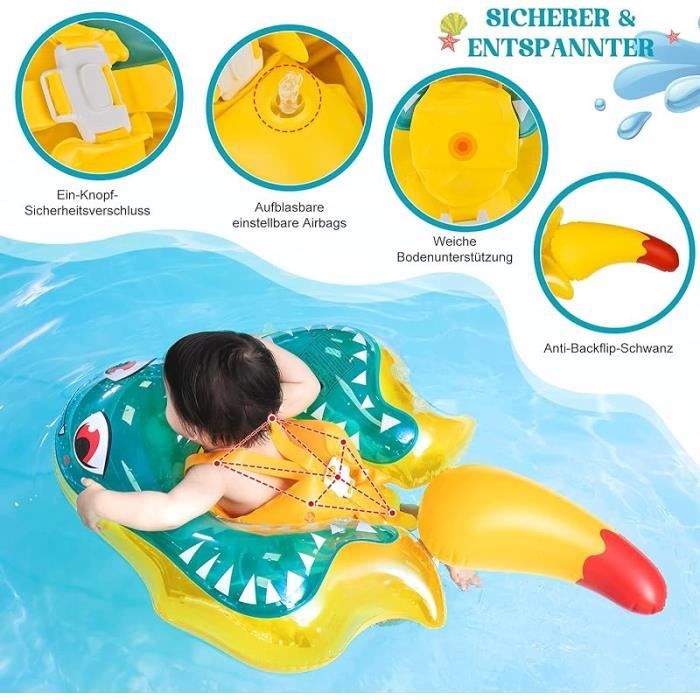 Gzadii Fenayuu Babe Flotteur de piscine | Bouée de natation UPF 50+ avec pare- amovible | Entraîneur de natation sûr pour de 3 à 36 mois