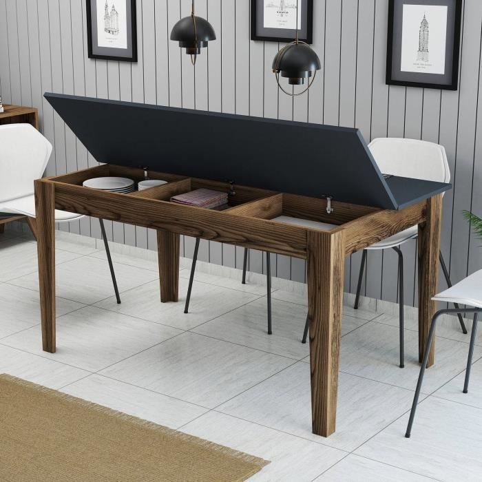 Table de salle à manger ENNIS, Style industriel, en Bois et Acier, 80 x 76  cm acheter en ligne à bas prix