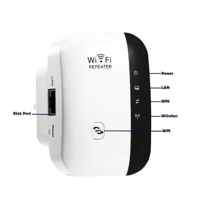 Répéteur WiFi Wewoo Amplificateur répéteur routeur de réseau avec signal  wifi et extension sans fil n à 300 mbits / s 2 antennes externes, prise ue  (noir)
