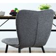 URBAN MEUBLE Lot de 2 chaises salle à manger en tissu gris effet laine bouclette-4