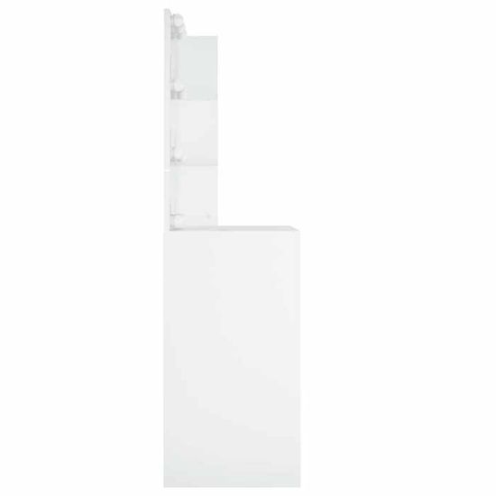 Coiffeuse Élégante Avec LED Blanc 115x37x110,5 Cm - Table De Maquillage Avec Miroir Et Tiroirs Pour Chambre à Coucher